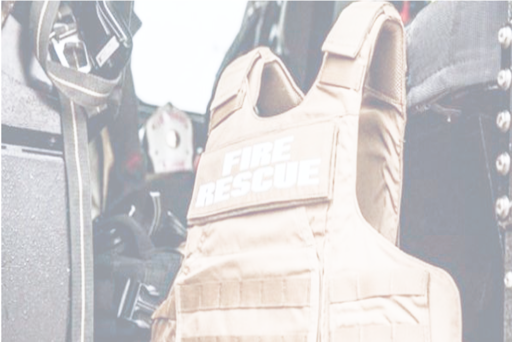 Tactical vest with Fire Rescue words on front