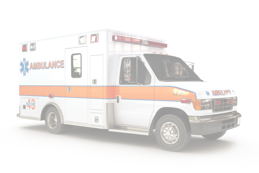 Side view of a ambulance truck