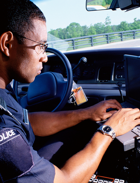 Man working on mobile computer