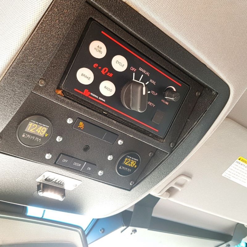 Consoles in police vehicle