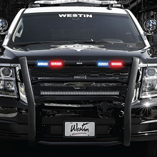 Front end of a cop car